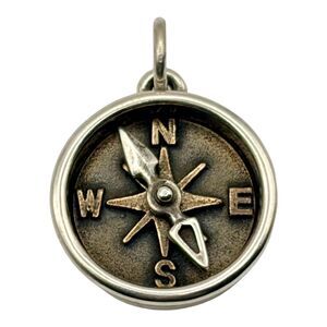NWT RETIRED James Avery Point the Way Charm Bronze Sterling Silver Compass RARE